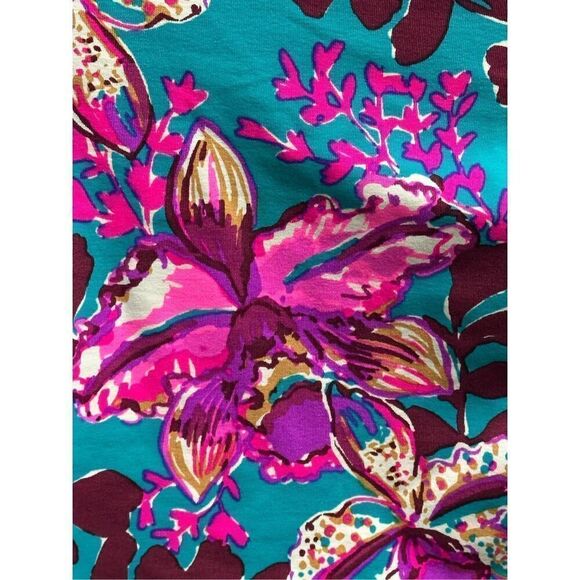 Lily Pulitzer Blue Pink Ruched Tummy Control Swim Top Size 2 - Picture 10 of 11